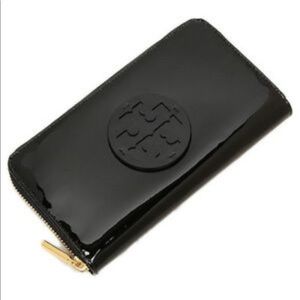 Tory Burch Black Patent Leather Wallet